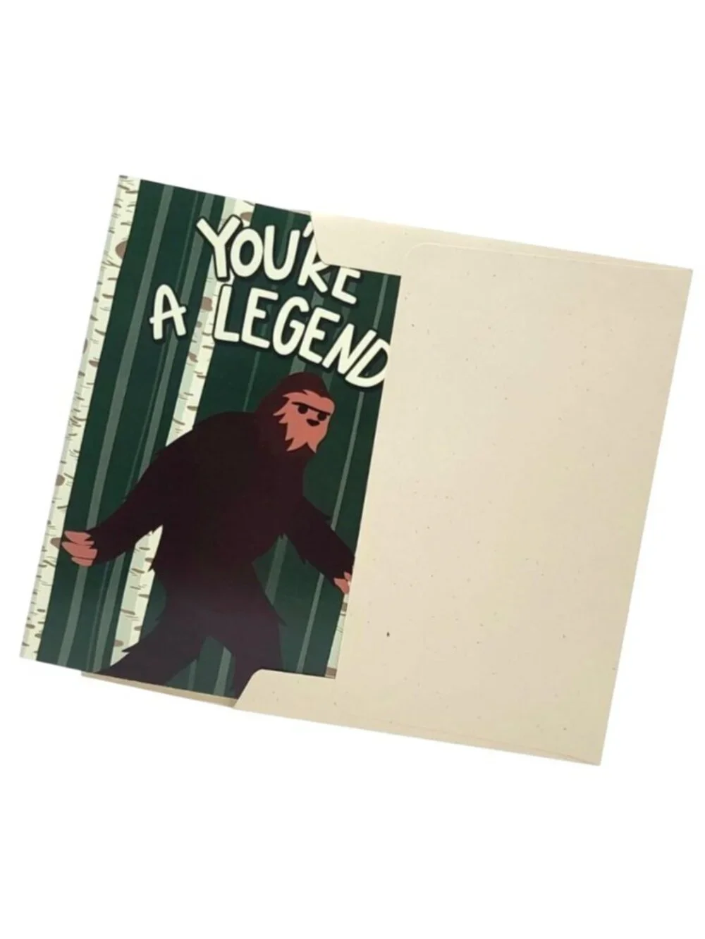 Bigfoot Card Blank Inside Sasquatch Notecard Envelope 